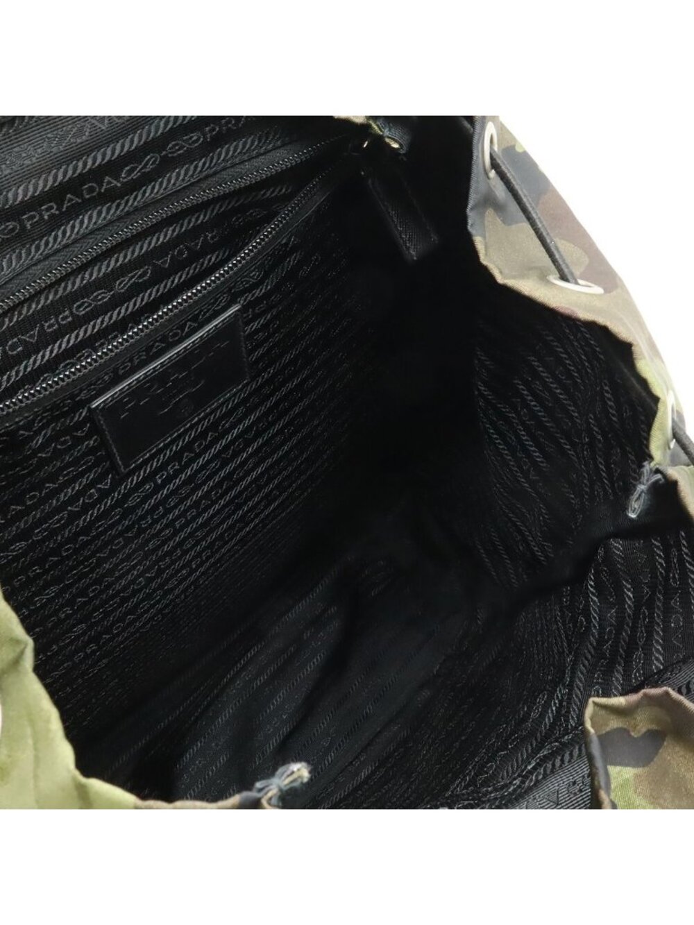 Prada Backpack Camouflage Pattern Nylon Fumo Green Multicolor Silver - Picture 8 of 9
